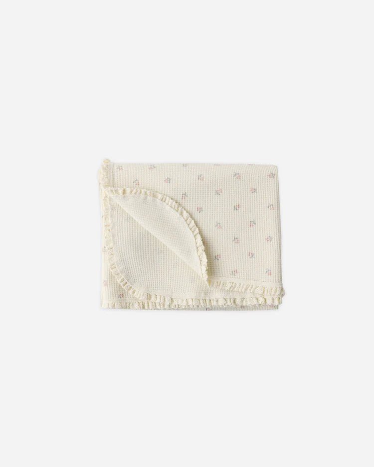 Waffle Baby Blanket | Mauve Ditsy | Quincy Mae
