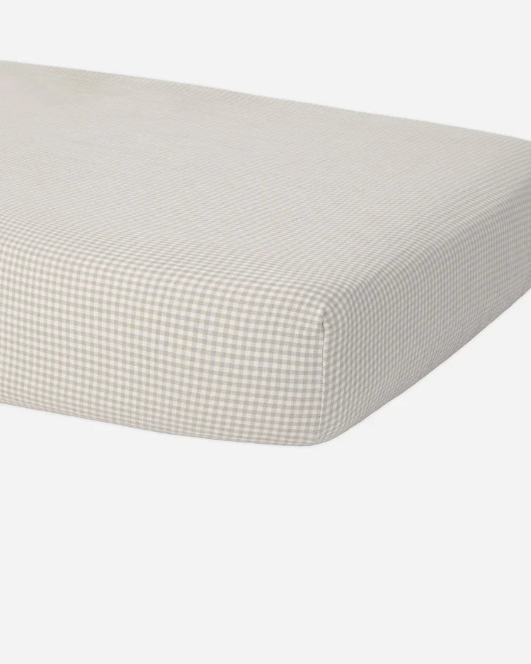 Woven Crib Sheet | Sage Gingham | Quincy Mae