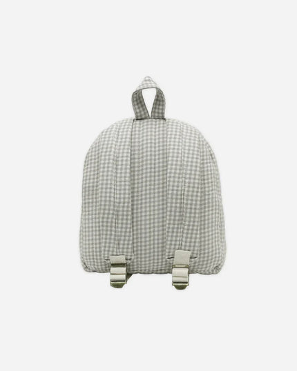 Mini Backpack| Sage Gingham | Quincy Mae