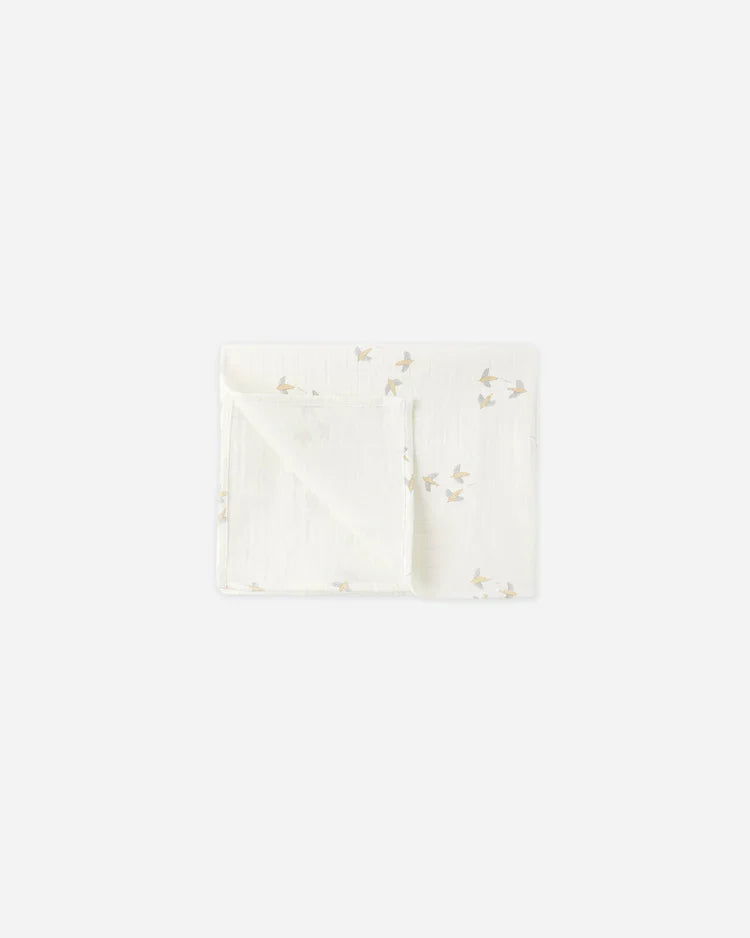 Woven Swaddle | Birds | Quincy Mae