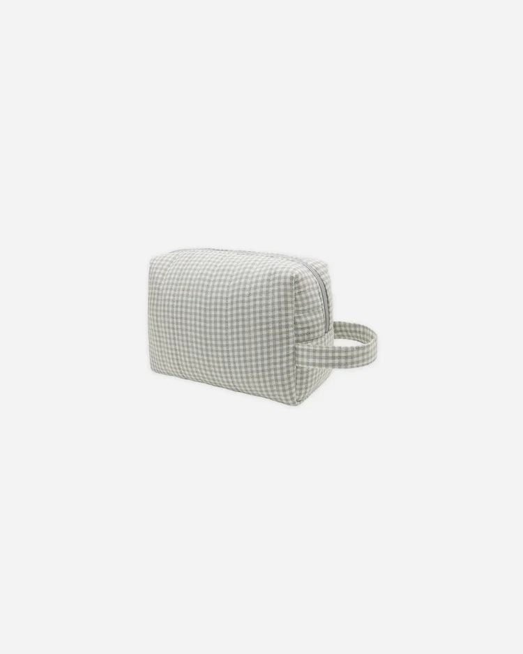 Toiletry Bag | Sage Gingham | Quincy Mae