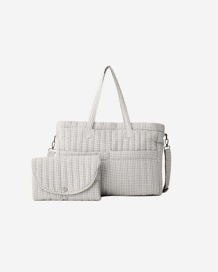 Diaper Bag + Changing Mat | Sage Gingham | Quincy Mae