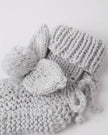 Bunny Knit Booties | Heathered Sky | Quincy Mae