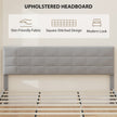 Harper King Size Platform Bed Frame with Upholstered Headboard-Grey