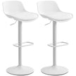 Zee Counter Height/Bar Stools Set of 2 with Adjustable Height and Swivel Seat-White