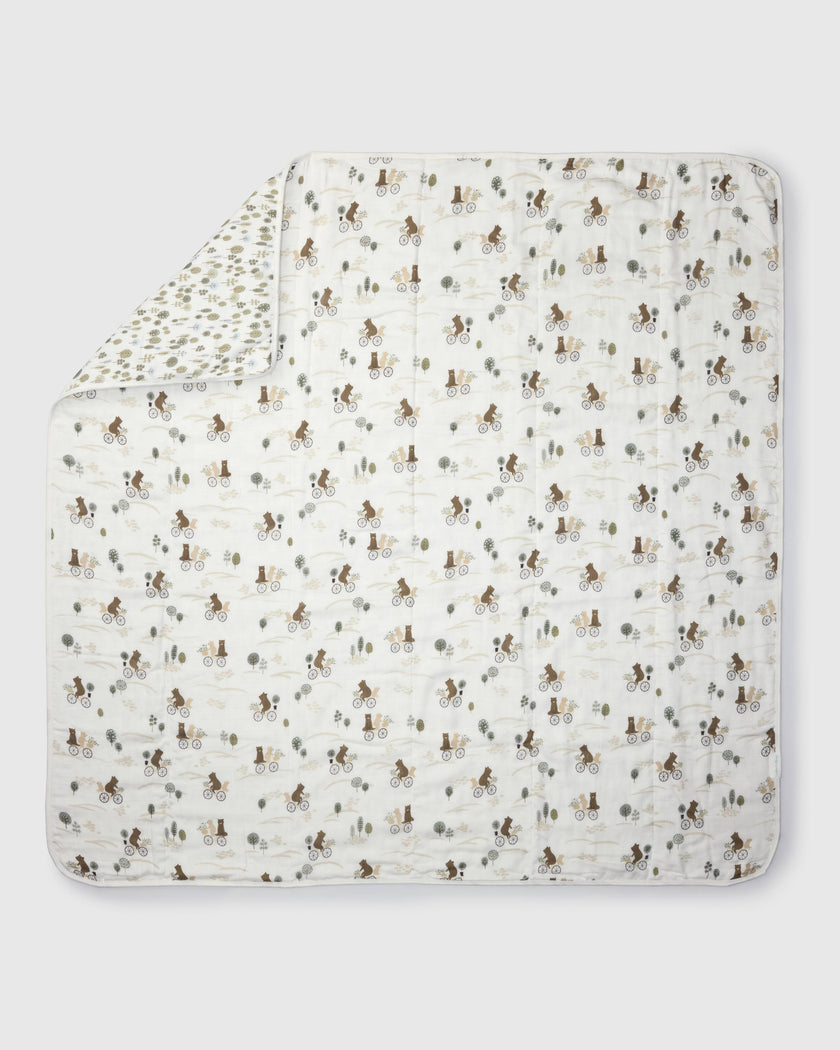 Muslin Quilt - Bears on Bikes