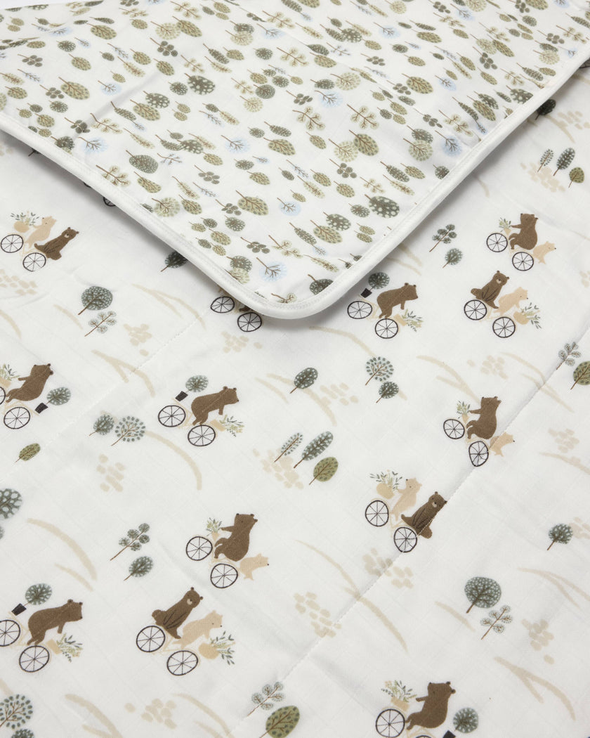 Muslin Quilt - Bears on Bikes