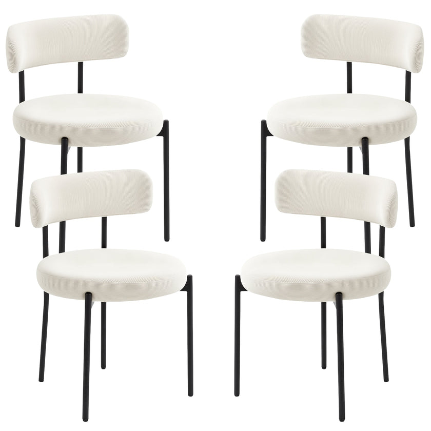 Avery 4 Pieces Modern Dining Chairs with Corduroy Upholstery-Beige