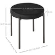 Noel Backless Round Dining Stools-Set of 4 with Metal Legs-Black