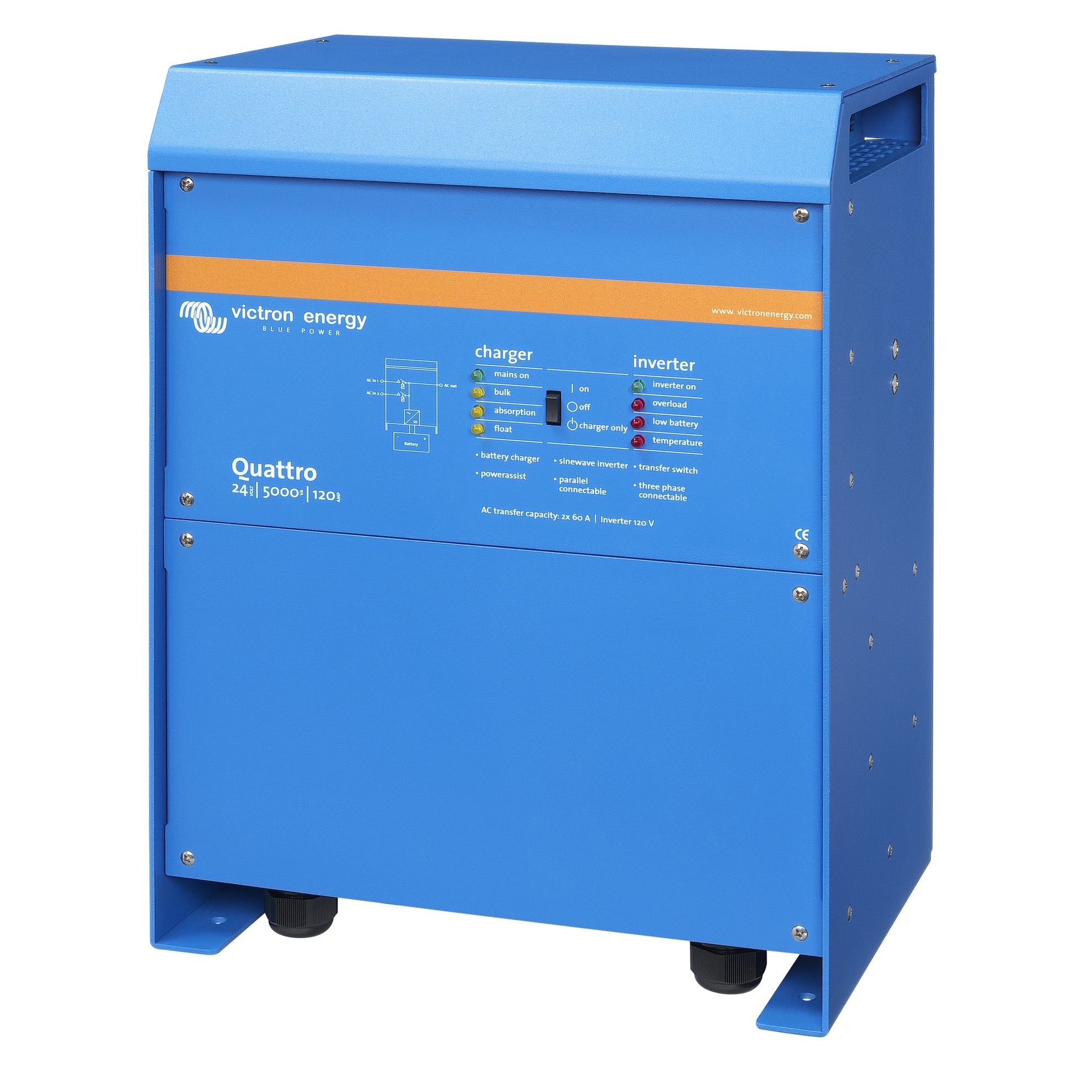 Victron Energy Quattro 24/5000/120-100/100 120V VE.Bus Inverter/Charger | QUA245023110