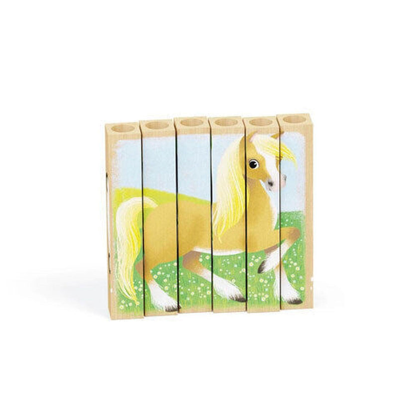 Quercetti - Play Bio - Wooden Puzzles - Farm Animals - 4 Pz