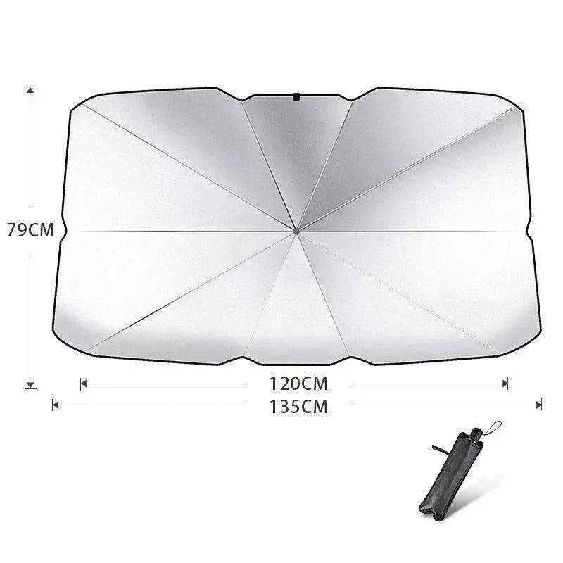Quick deploy and practical  foldable car sunshade