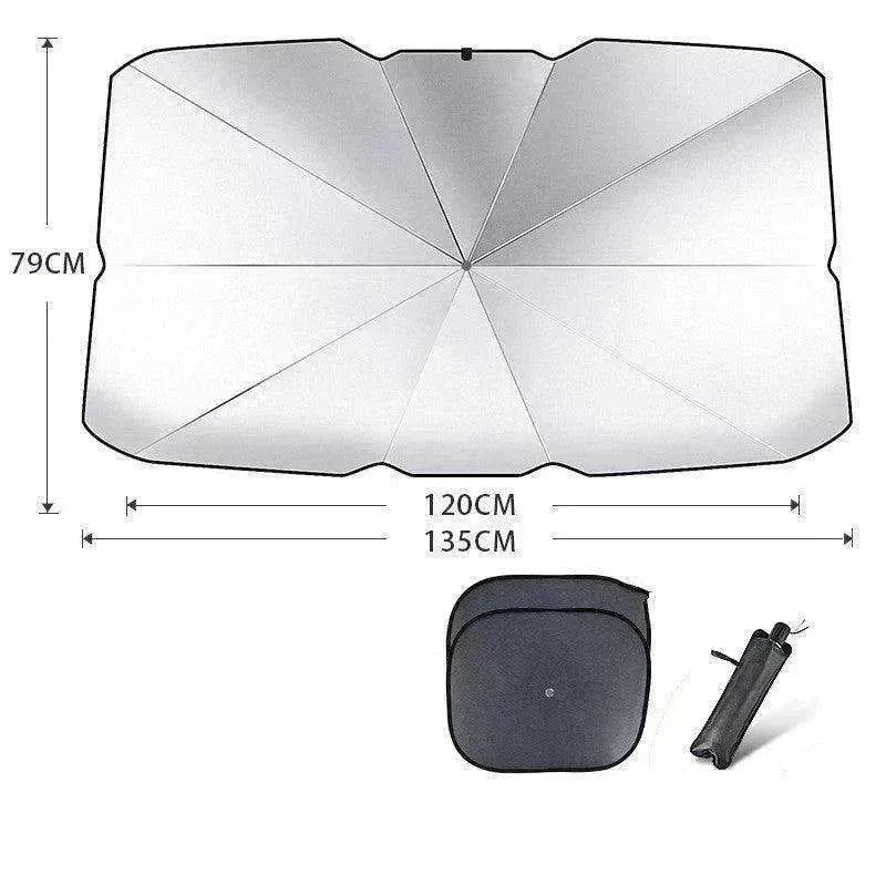 Quick deploy and practical  foldable car sunshade