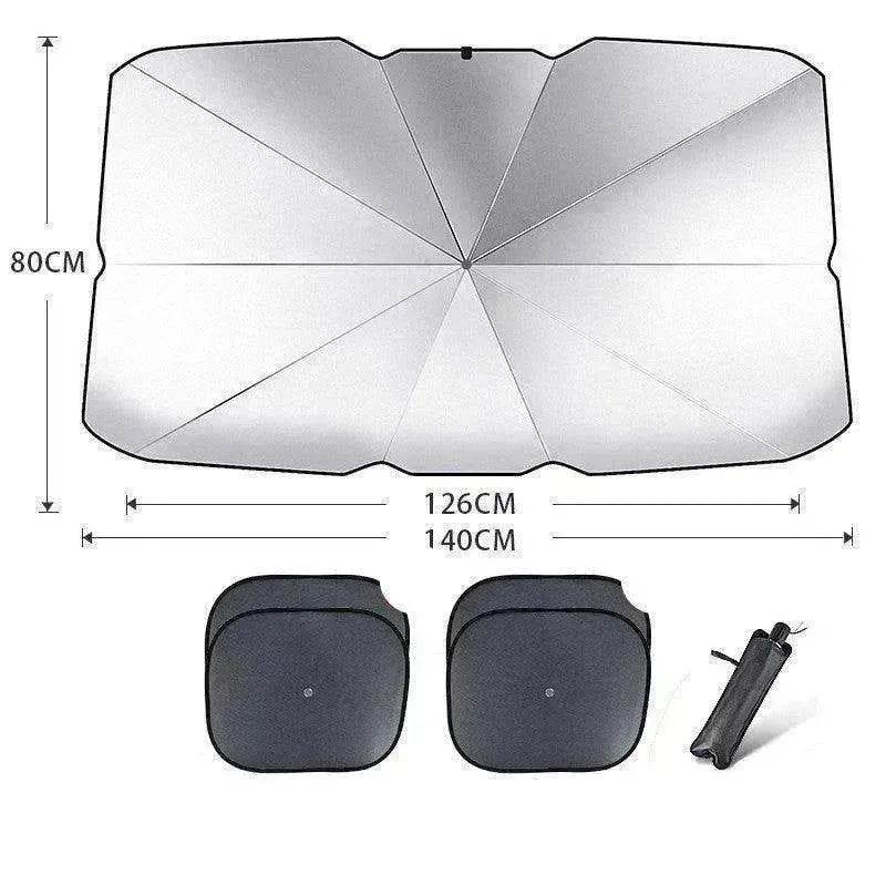 Quick deploy and practical  foldable car sunshade