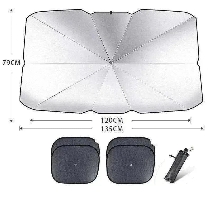 Quick deploy and practical  foldable car sunshade