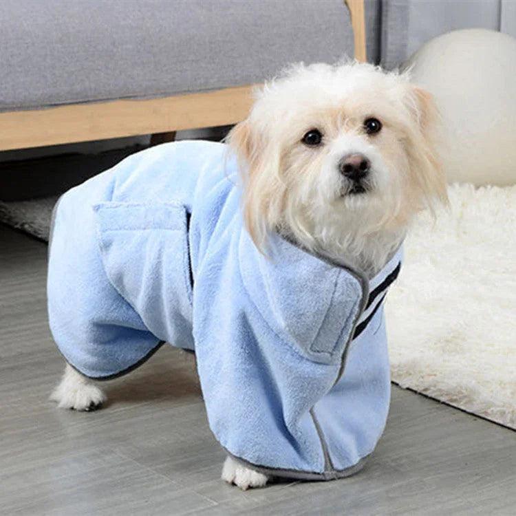 Microfiber Dog Bathrobe & Pet Drying Towel – Blue, Pink & Green | XS–M