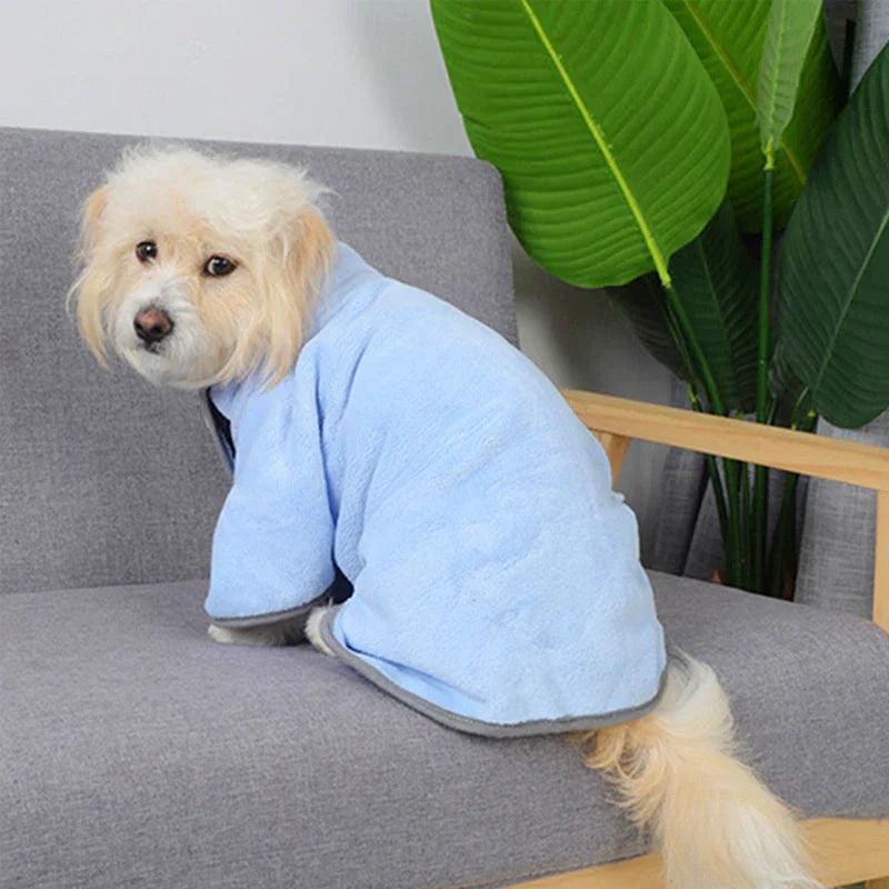 Microfiber Dog Bathrobe & Pet Drying Towel – Blue, Pink & Green | XS–M