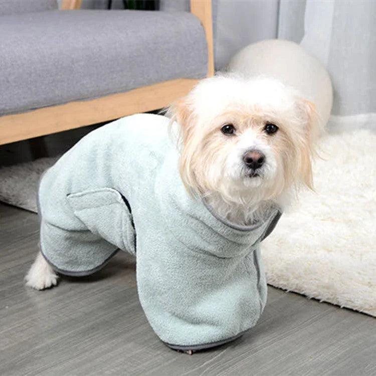 Microfiber Dog Bathrobe & Pet Drying Towel – Blue, Pink & Green | XS–M
