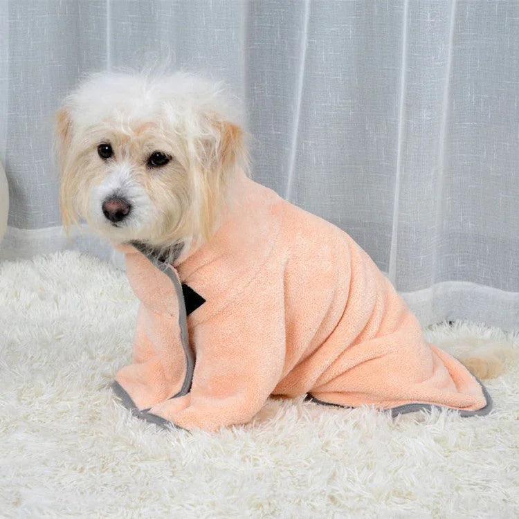 Microfiber Dog Bathrobe & Pet Drying Towel – Blue, Pink & Green | XS–M