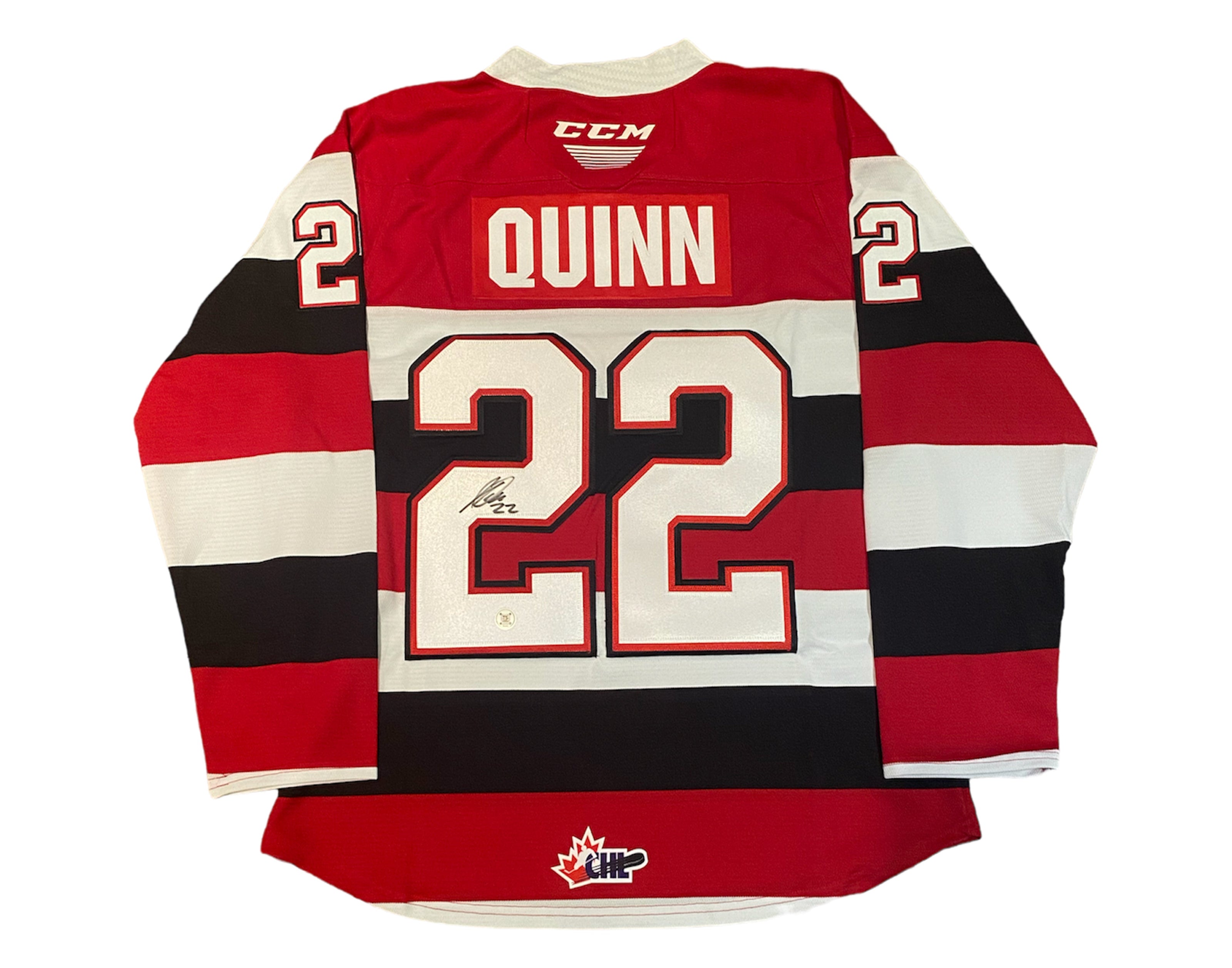 Jack Quinn Autographed Ottawa 67's Home CCM Replica Jersey