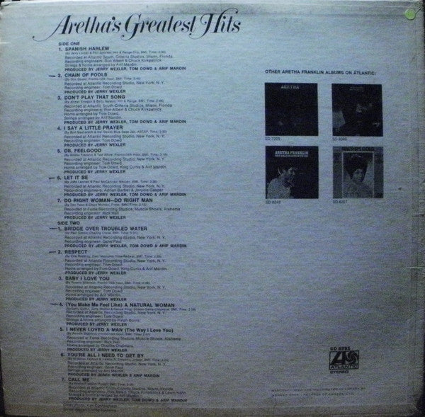 Aretha Franklin / Aretha's Greatest Hits - LP USED