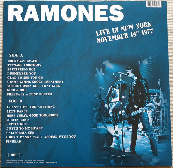 The Ramones / Live In New York November 14th 1977 - LP COLOR