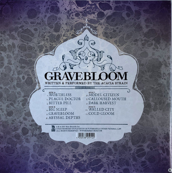 The Acacia Strain / Gravebloom LP Clear w/ Black Blob & Grey Splatter (Used)