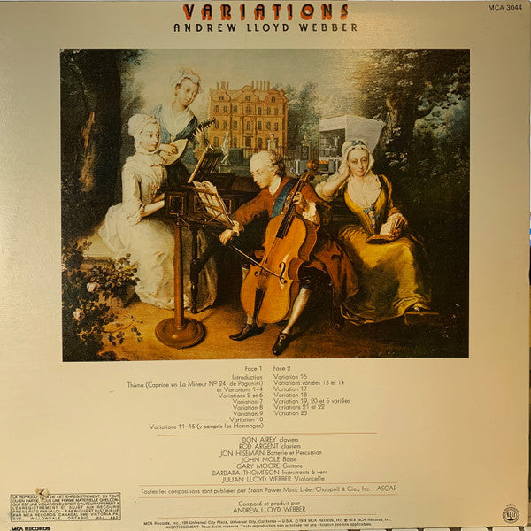 Andrew Lloyd Webber / Variations - LP USED
