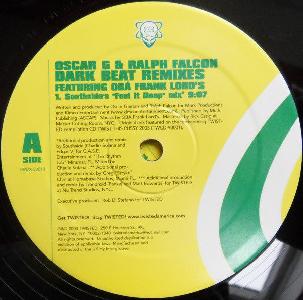 Oscar G & Ralph Falcon ‎/ Dark Beat (Remixes) - 2LP 12