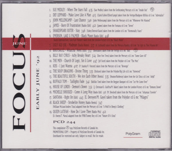 Various / Focus - Early June '92 - CD Used (DISCOGS)