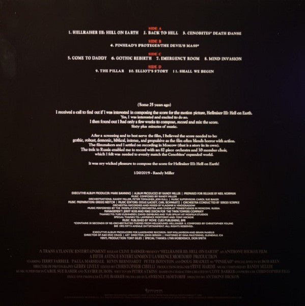 Randy Miller / Hellraiser III: Hell On Earth (O.S.T) - LP BLOOD, SMOKE