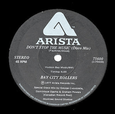 Bay City Rollers / Don't Stop The Music - LP Used 12''