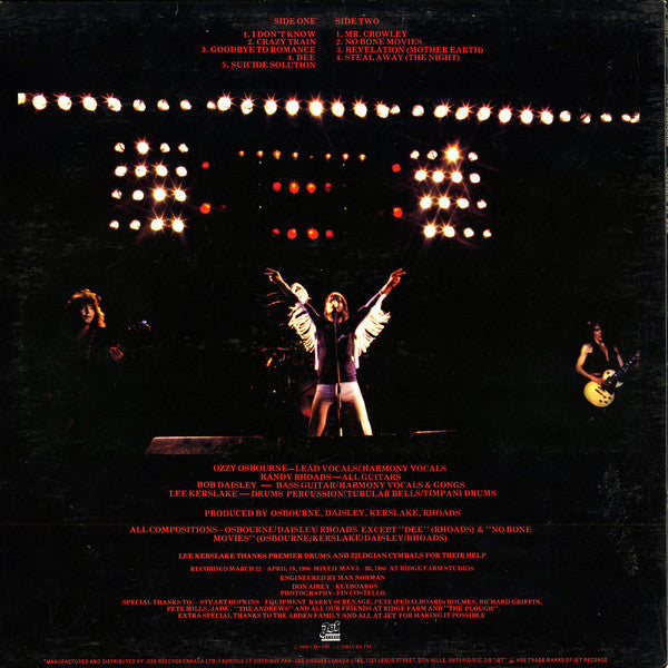 Ozzy Osbourne / Blizzard Of Ozz - LP Used