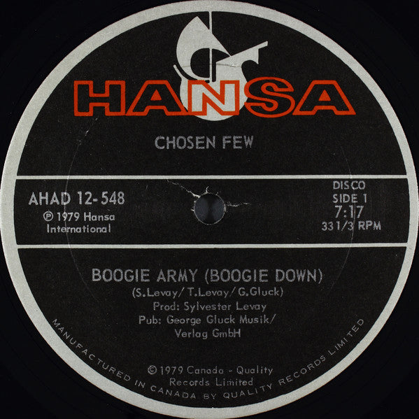 Chosen Few / Boogie Army (Boogie Down) / Sweet Nothings - LP Used 12