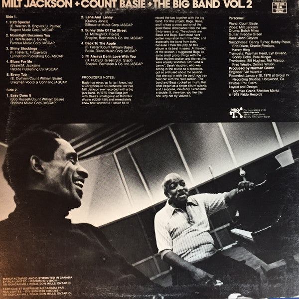 Milt Jackson + Count Basie + The Big Band / Milt Jackson + Count Basie + The Big Band Vol. 2 - LP USED
