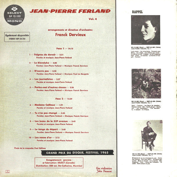 Jean-Pierre Ferland / Vol. 4 - LP USED