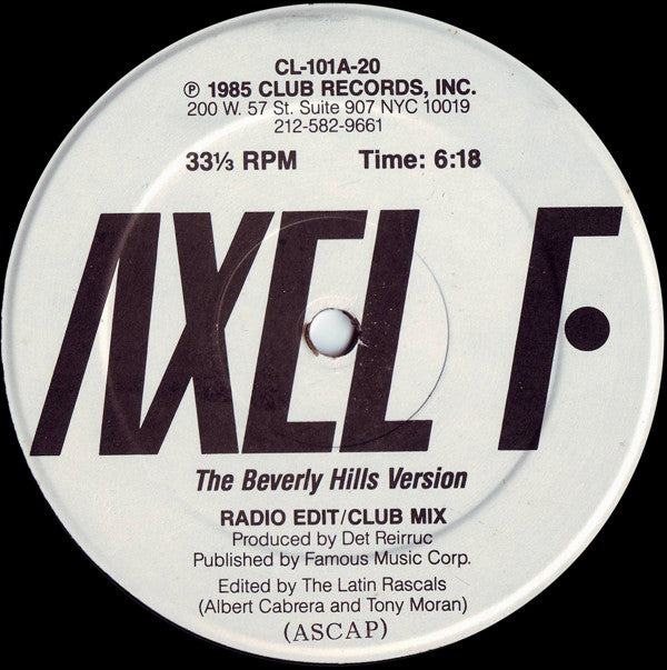 Det Reirruc / Axel F / Like Eddie Did - LP 12