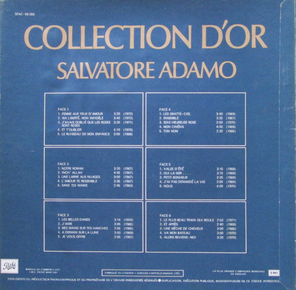 Salvatore Adamo / Collection D'or - 3LP Used