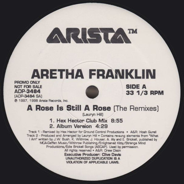 Aretha Franklin ‎/ A Rose Is Still A Rose (The Remixes) ‎– 2LP 12