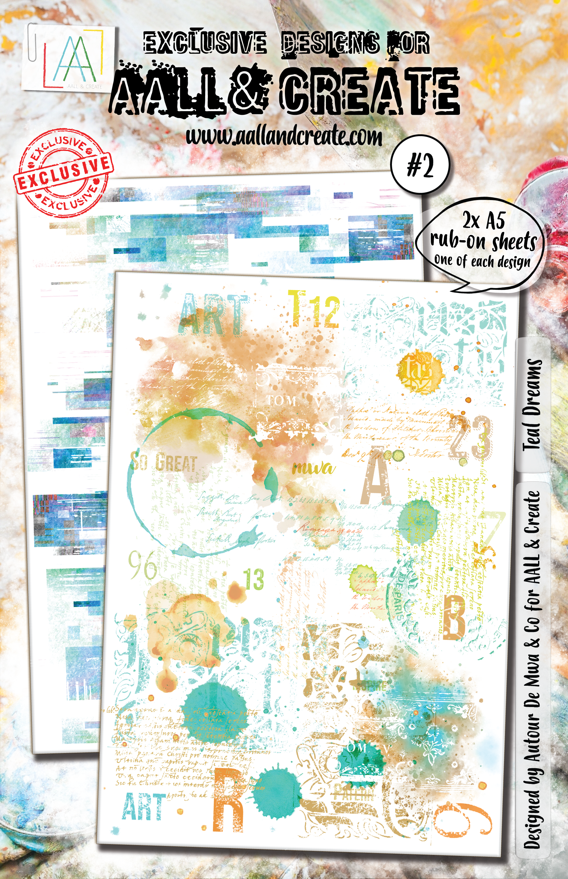 AALL and Create Rub-Ons - Teal Dreams