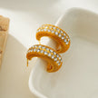 RANI Gold: Textured Pavé Zirconia (CZ) Mini Hoop Earrings