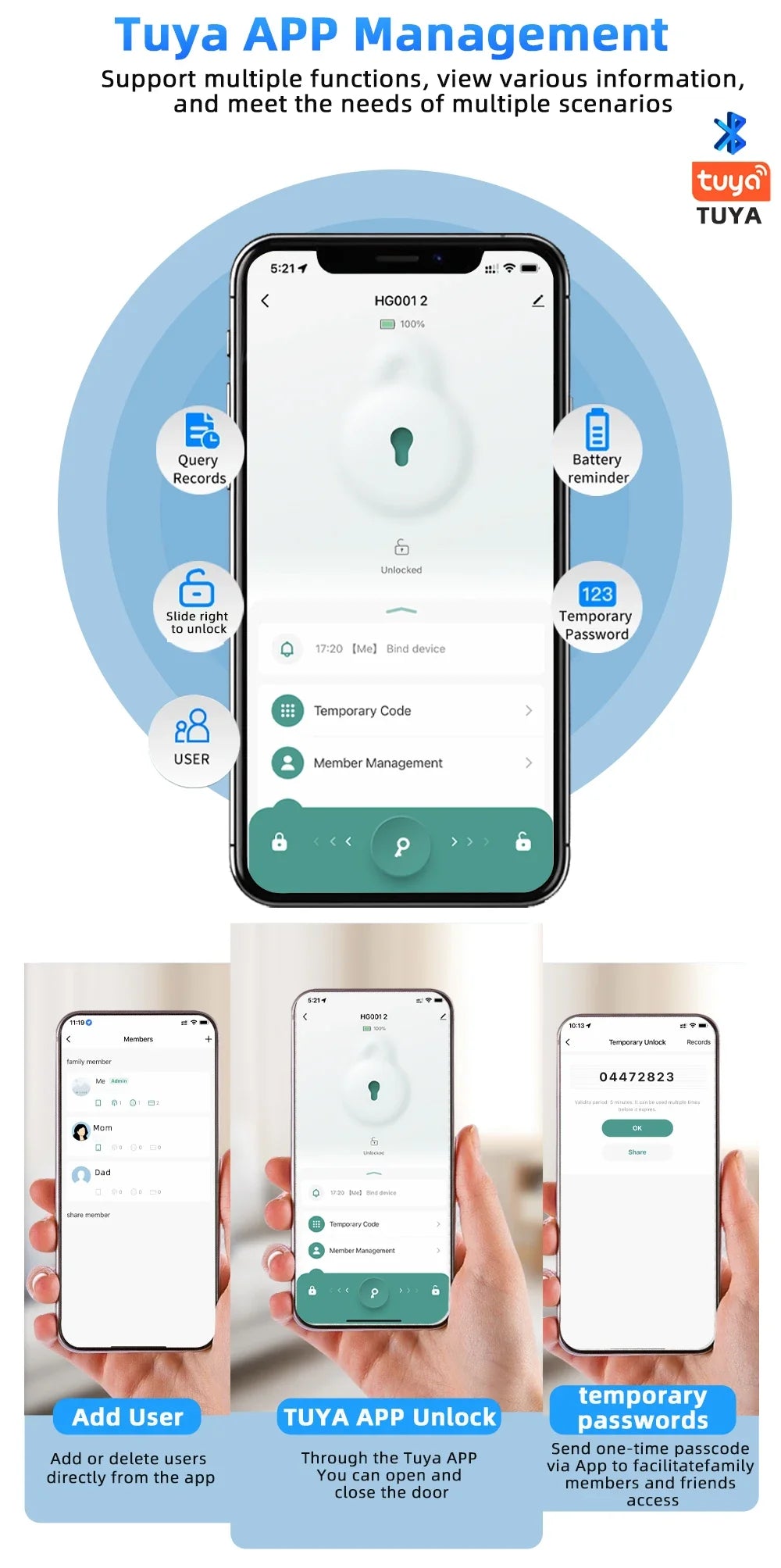 RAYKUBE G18 Tuya Smart Door Lock APP/Fingerprint/IC Card/Password Unlock