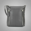 Slim Leather Crossbody. Small Vertical Zip Women’s Bag with Adjustable Strap