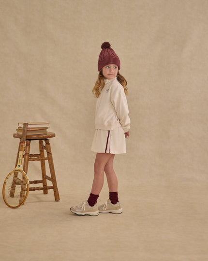Ribbed Socks | Golden, Burgundy | Rylee & Cru