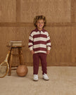 Rugby Polo | Burgundy Stripe | Rylee & Cru