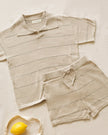 Chandler Knit Short | Eucalyptus Stripe | Rylee & Cru
