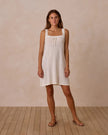 Ladies Crochet Mini Dress | Ivory | Rylee & Cru