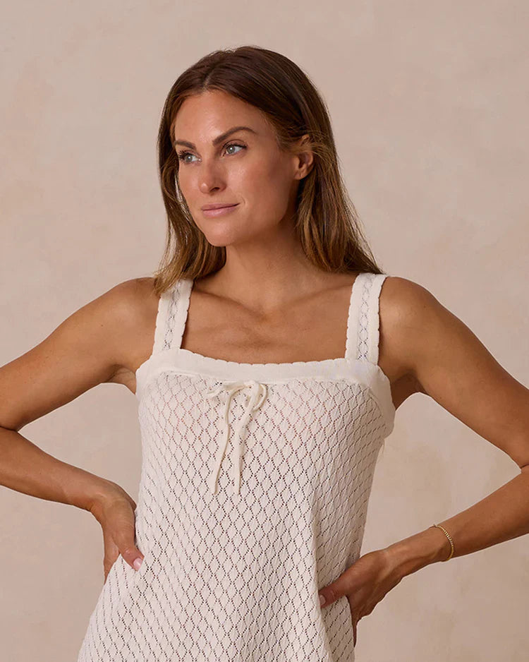 Ladies Crochet Mini Dress | Ivory | Rylee & Cru