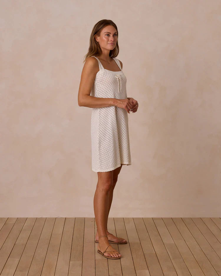 Ladies Crochet Mini Dress | Ivory | Rylee & Cru