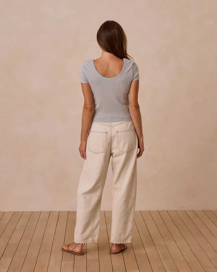 Ladies Pointelle Tee | Seafoam | Rylee & Cru